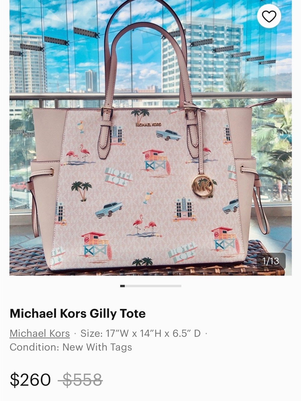 Selling Price as of 7-6-2026, Poshmark Michael Kors Gilly Large Jetset Drawstrin
